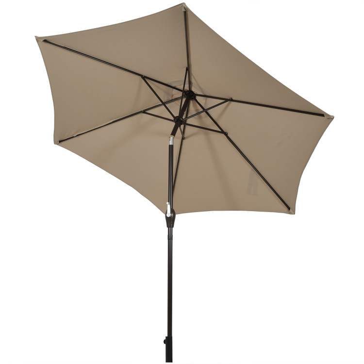 10 Feet Outdoor Patio Umbrella with Tilt Adjustment and Crank-TanCostway Gallery View 12 of 12