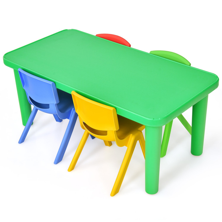 Kids Colorful Plastic Table and 4 Chairs SetCostway Gallery View 1 of 13
