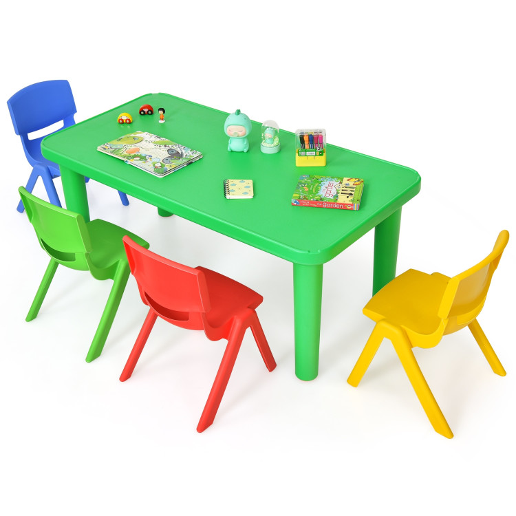 Kids Colorful Plastic Table and 4 Chairs SetCostway Gallery View 10 of 13
