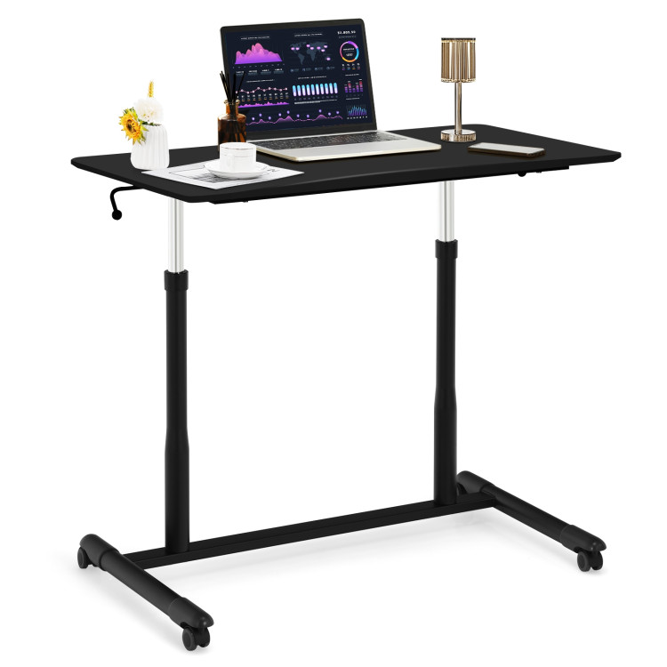 oosters Senator Voorkomen Height Adjustable Computer Desk Sit to Stand Rolling Notebook Table -  Costway