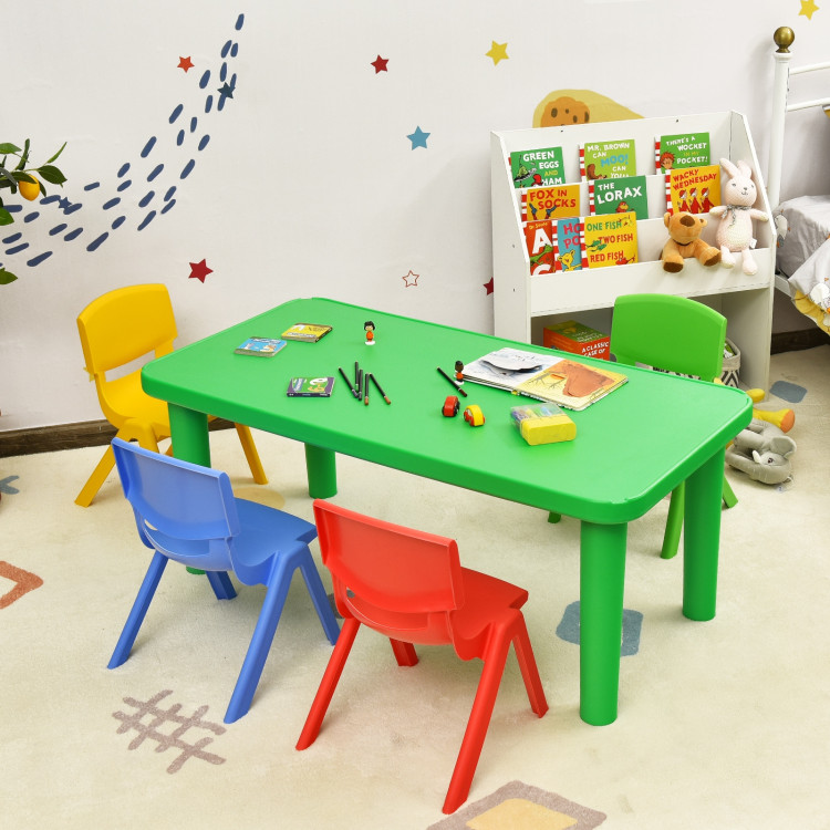 Kids Colorful Plastic Table and 4 Chairs SetCostway Gallery View 2 of 13