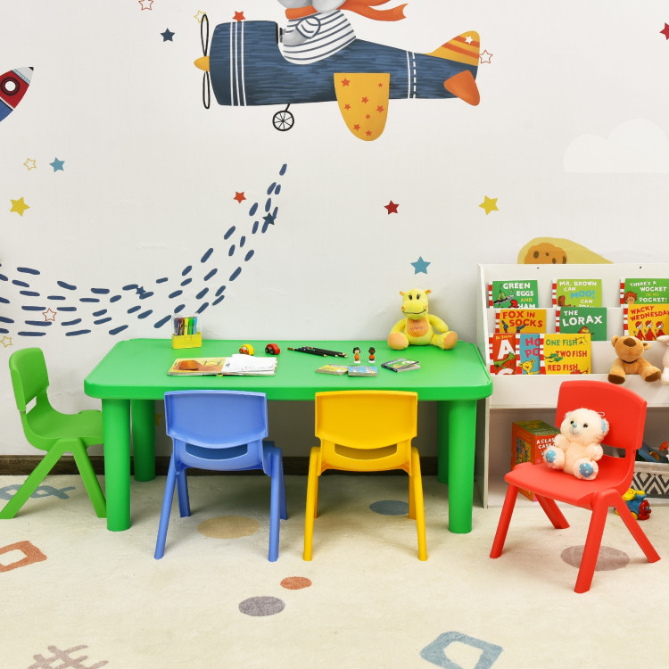 Kids Colorful Plastic Table and 4 Chairs SetCostway Gallery View 6 of 13