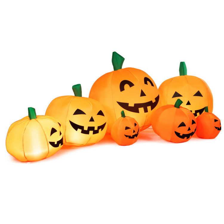 7.5 Feet Halloween Inflatable 7 Pumpkins Patch with LED LightsCostway Gallery View 1 of 12