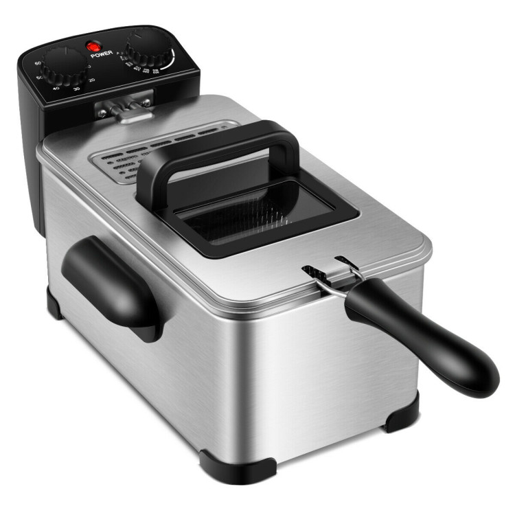 3.2 Quart Electric Stainless Steel Deep Fryer with TimerCostway Gallery View 1 of 12