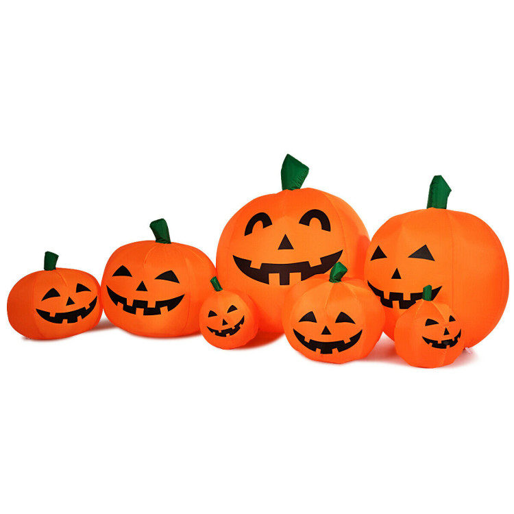 7.5 Feet Halloween Inflatable 7 Pumpkins Patch with LED LightsCostway Gallery View 4 of 12