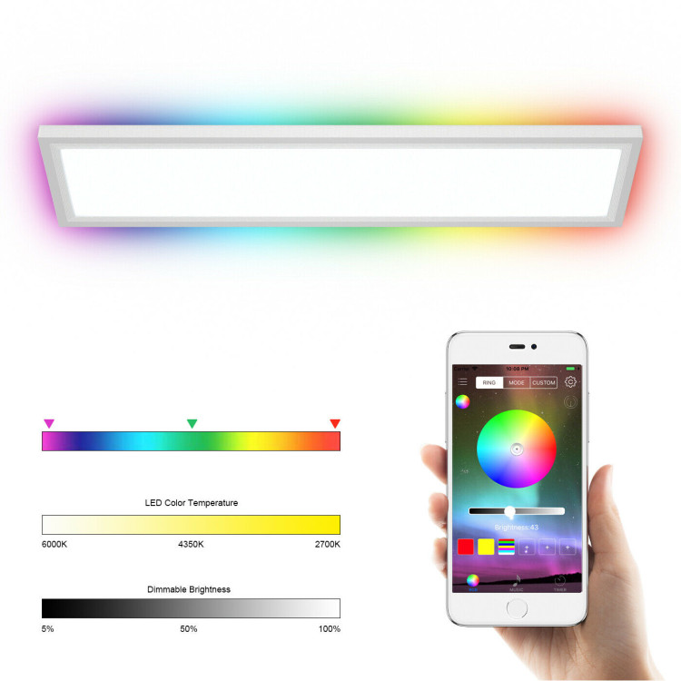 18W RGB LED Ceiling Light with Remote ControlCostway Gallery View 3 of 9