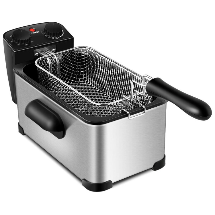 3.2 Quart Electric Stainless Steel Deep Fryer with TimerCostway Gallery View 6 of 12