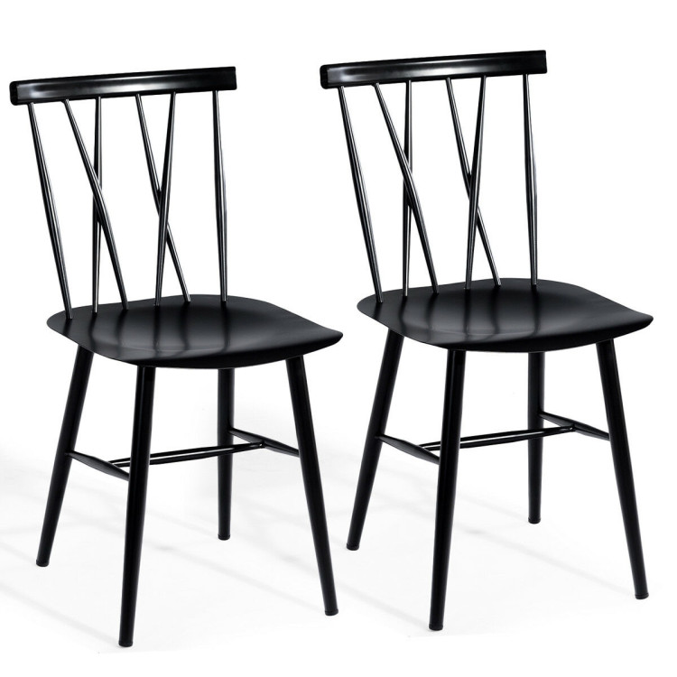 Set of 2 Stackable Dining Chairs with BackrestCostway Gallery View 1 of 8