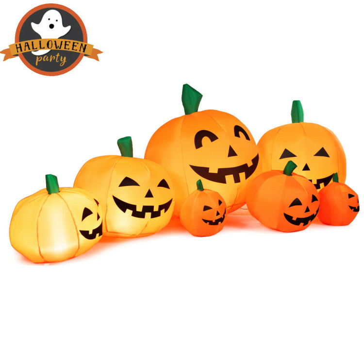 7.5 Feet Halloween Inflatable 7 Pumpkins Patch with LED LightsCostway Gallery View 10 of 12