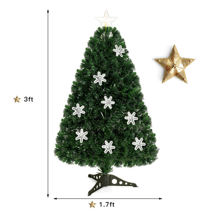 4 / 5 / 6 Feet LED Optic Artificial Christmas Tree with SnowflakesCostway Gallery View 1 of 9