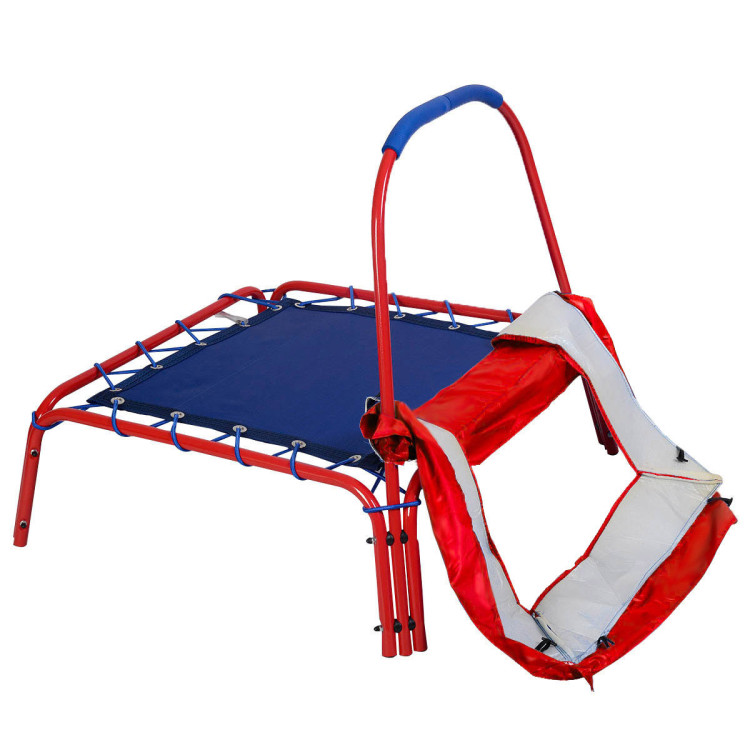 3 x 3 Feet Kids Square Jumping Trampoline-BlueCostway Gallery View 9 of 9
