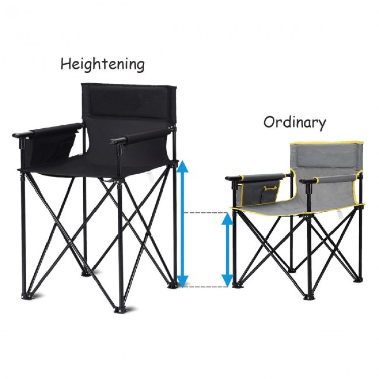 Portable 38 Inch Oversized High Camping Fishing Folding Chair Costway Gallery View 5 of 12