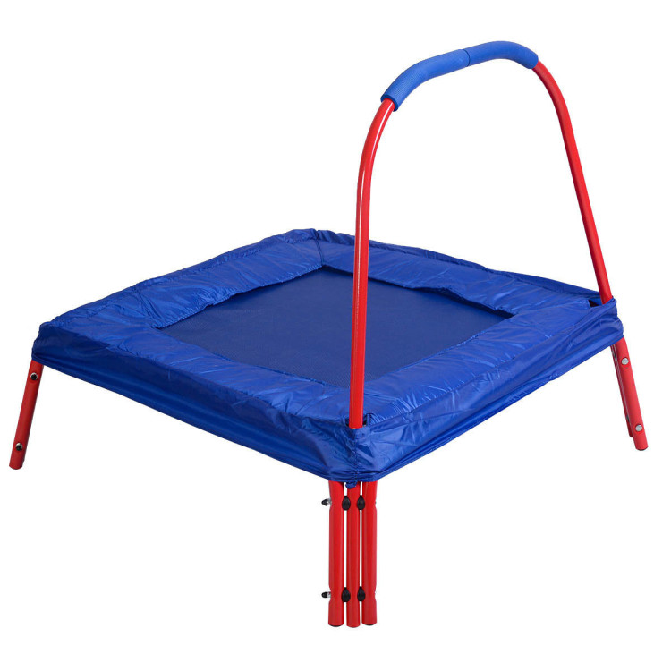 3 x 3 Feet Kids Square Jumping Trampoline-BlueCostway Gallery View 2 of 9