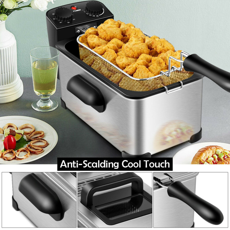 3.2 Quart Electric Stainless Steel Deep Fryer with TimerCostway Gallery View 11 of 12