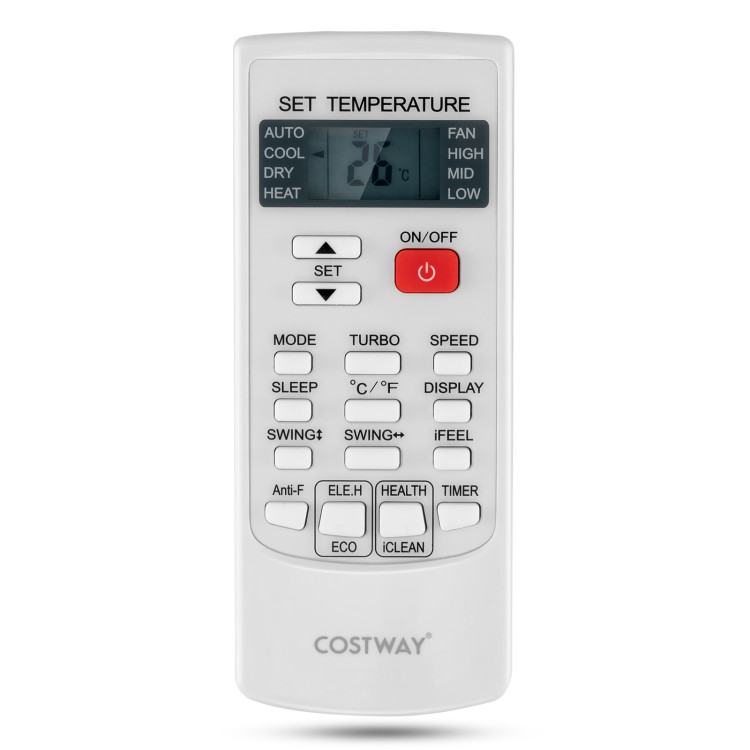 Costway 9000BTU Portable Air Conditioner Remote ES10113US-WH