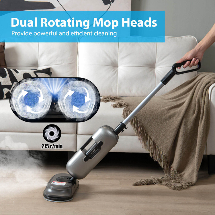 1100W Handheld Detachable Steam Mop with LED HeadlightsCostway Gallery View 7 of 10