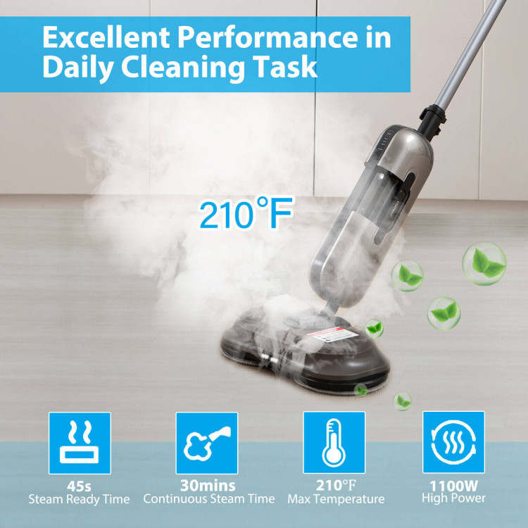 1100W Handheld Detachable Steam Mop with LED HeadlightsCostway Gallery View 2 of 10