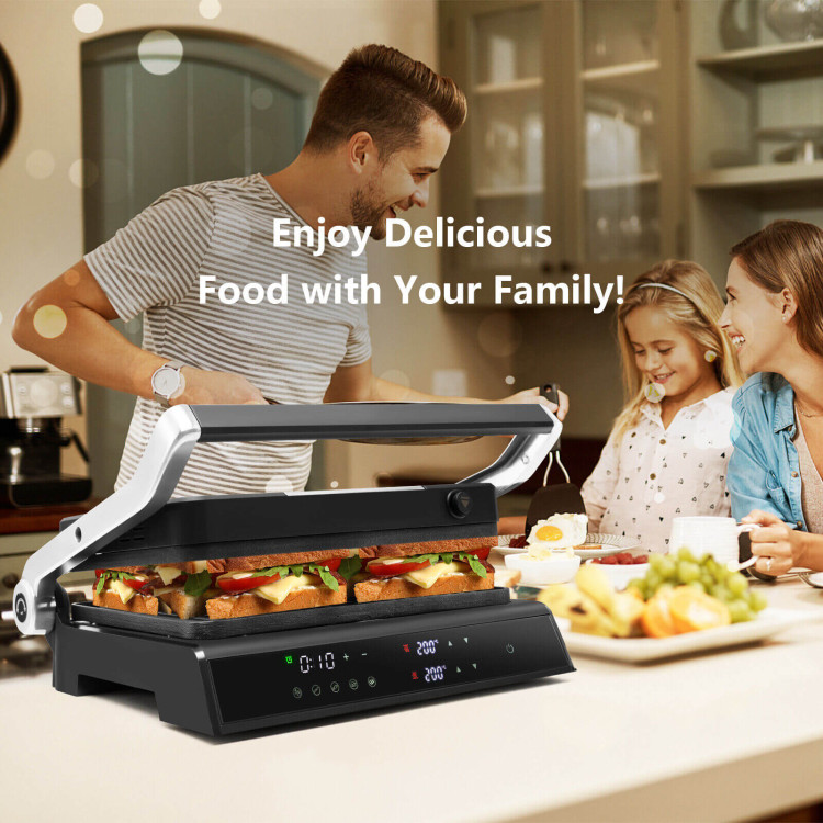 3-in-1 Electric Panini Press Grill with Non-Stick Coated PlatesCostway Gallery View 6 of 10