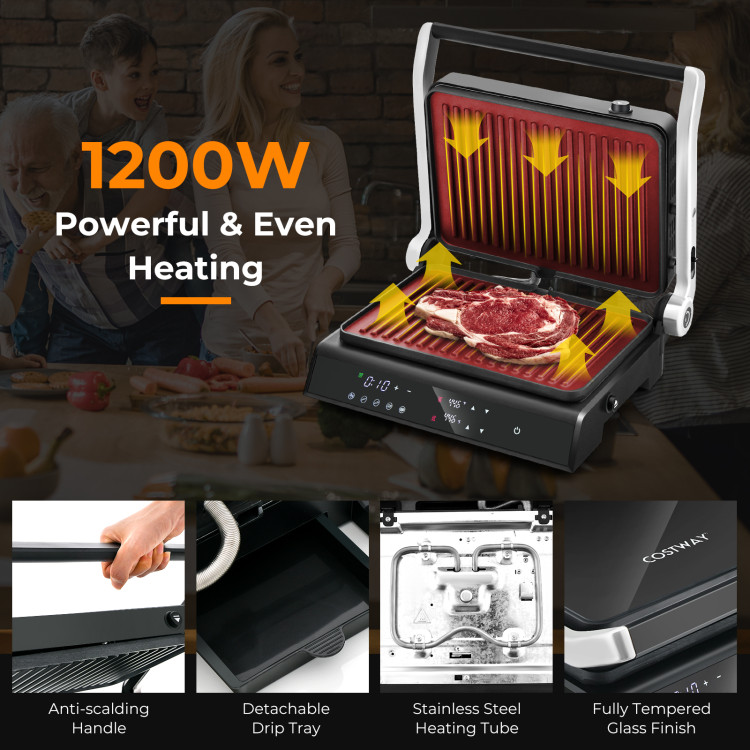 Costway Electric Panini Press Grill Sandwich Maker With Led