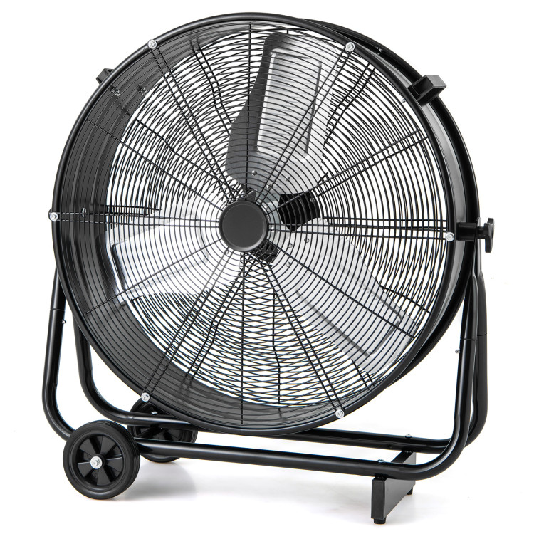 Industrial Drum Fan with 2 Wheels and 360-Degree Adjustable Tilt - Gallery View 1 of 10