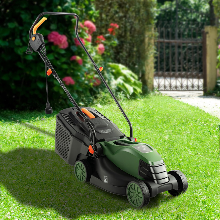 10 AMP 13 Inch Electric Corded Lawn Mower with Collection Box - Costway