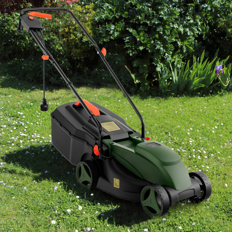 12-AMP 13.5 Inch Adjustable Electric Corded Lawn Mower with