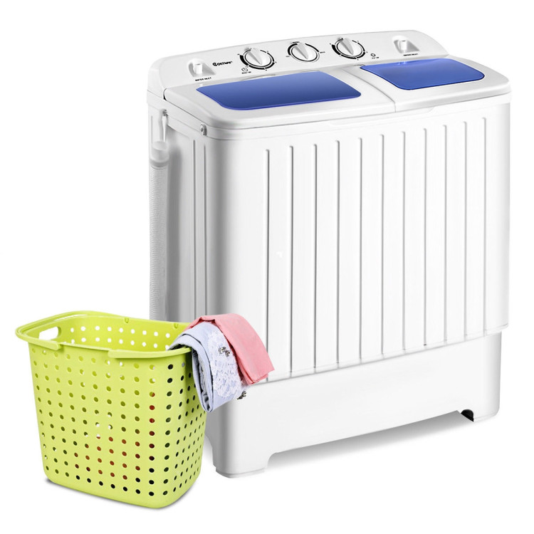 17.6 lbs Compact Twin Tub Washing Machine for Home UseCostway Gallery View 7 of 11