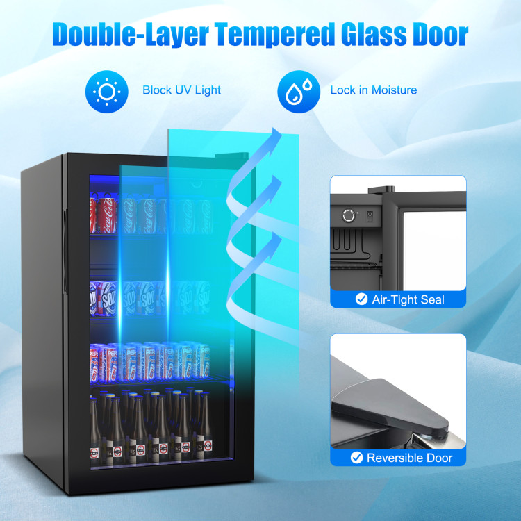 120 Can Beverage Mini Refrigerator with Glass DoorCostway Gallery View 10 of 10