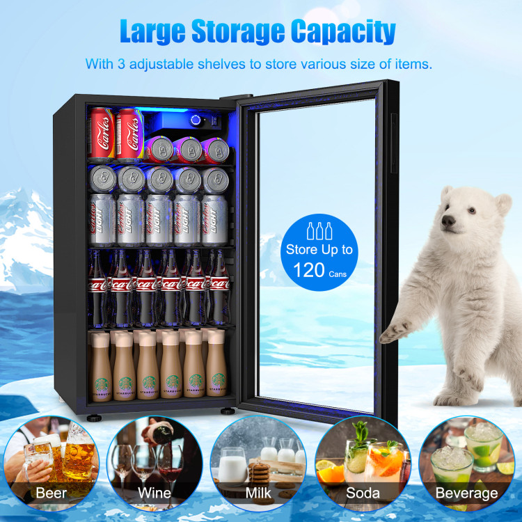 120 Can Beverage Mini Refrigerator with Glass DoorCostway Gallery View 8 of 10