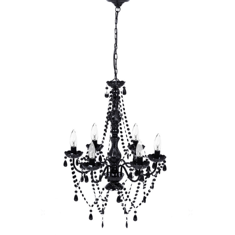 6 Lights Pendant Crystal Candle Chandeliers LightingCostway Gallery View 3 of 9