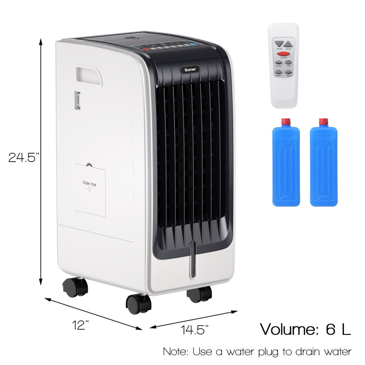 110V Portable Cooling Evaporative Fan with 3-Speed and 8H Timer FunctionCostway Gallery View 5 of 13