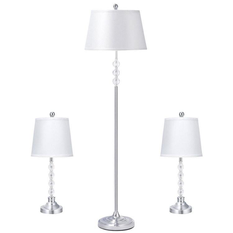 3-Piece Floor Lamp and Table Lamps SetCostway Gallery View 1 of 12