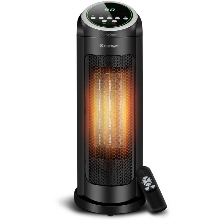 1500 W LED Portable Oscillating PTC Ceramic Space HeaterCostway Gallery View 8 of 12