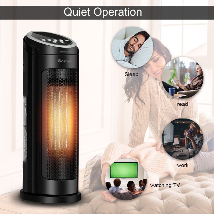 1500 W LED Portable Oscillating PTC Ceramic Space HeaterCostway Gallery View 11 of 12