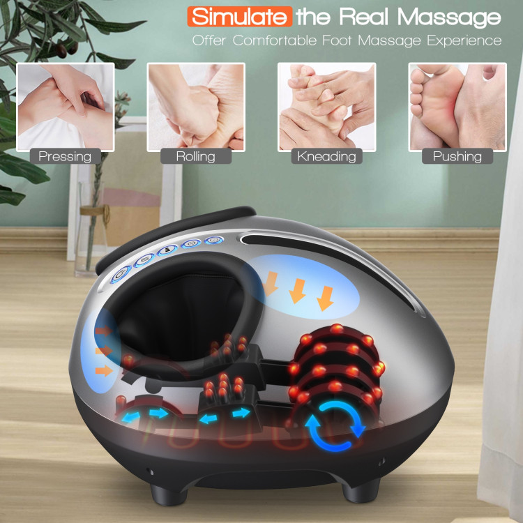 Heat Air Kneading Plantar Shiatsu Therapy Foot Massager - Costway