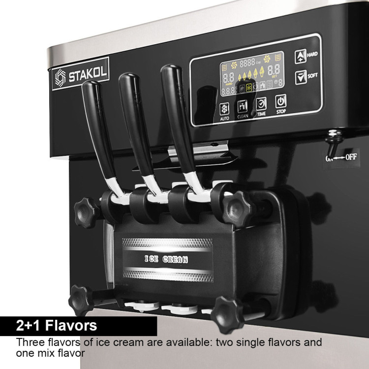 2200W Commercial 3 Flavor Ice Cream Stainless Steel MachineCostway Gallery View 9 of 12