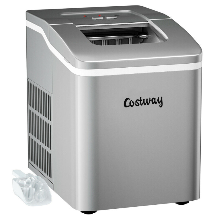 Portable Countertop Ice Maker Machine with Scoop-SilverCostway Gallery View 1 of 9