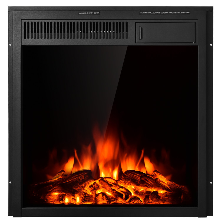 22.5 Inch Electric Fireplace Insert Freestanding and Recessed HeaterCostway Gallery View 4 of 12
