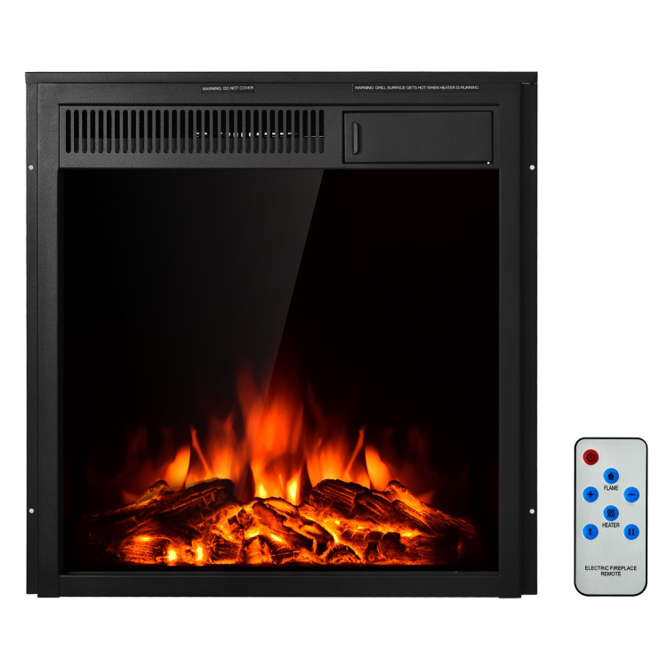 22.5 Inch Electric Fireplace Insert Freestanding and Recessed HeaterCostway Gallery View 9 of 12