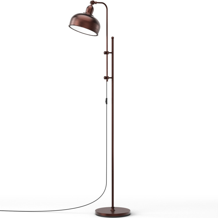 Industrial Floor Standing Pole Lamp with Adjustable Lamp HeadCostway Gallery View 10 of 12
