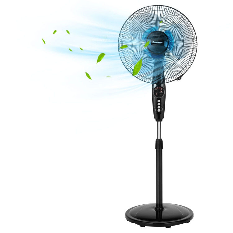 16 Inches Adjustable Height Fan with Quiet Oscillating Stand for Home and OfficeCostway Gallery View 1 of 13