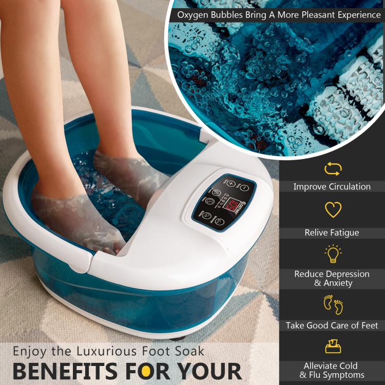 Foot Spa Massager Foot Bath Soak Tub with Heat Bubble Massage