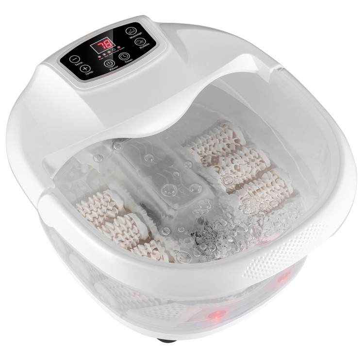 Foot Spa Tub with Bubbles and Electric Massage Rollers for Home Use-WhiteCostway Gallery View 1 of 10