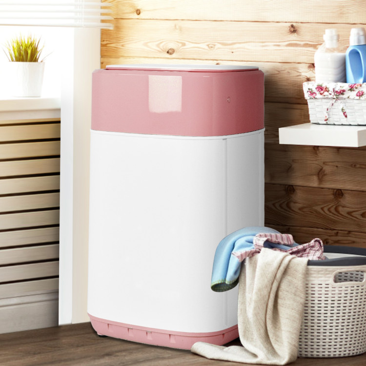 8lbs Portable Fully Automatic Washing Machine with Drain Pump-PinkCostway Gallery View 6 of 14