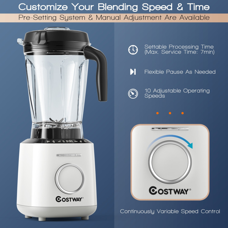 1500W Countertop Smoothies Blender with 10 Speed and 6 Pre-Setting ProgramsCostway Gallery View 5 of 12