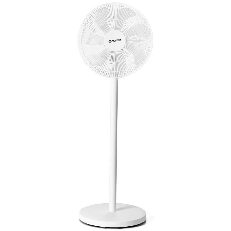 16 Inch Oscillating Pedestal 3-Speed Adjustable Height Fan with Remote Control-WhiteCostway Gallery View 1 of 12