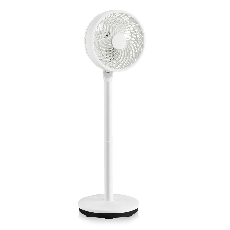 9 Inch Portable Oscillating Pedestal Floor Fan with Adjustable Heights and Speeds-WhiteCostway Gallery View 1 of 13