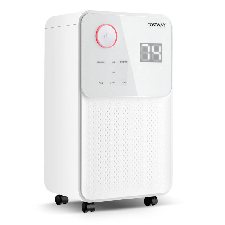 32 Pints 2000 Sq. Ft Dehumidifier for Home and Basements with 3-Color Digital Display-WhiteCostway Gallery View 1 of 10