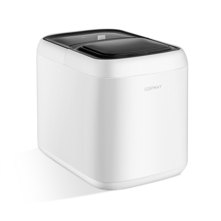 Portable Self-Clean Countertop Ice Maker with Ice Basket and Scoop-WhiteCostway Gallery View 1 of 11