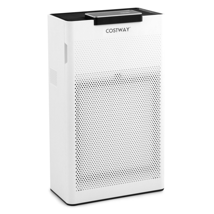 Ozone Free Air Purifier with H13 True HEPA Filter Air Cleaner up to 1200 Sq. Ft-WhiteCostway Gallery View 1 of 10